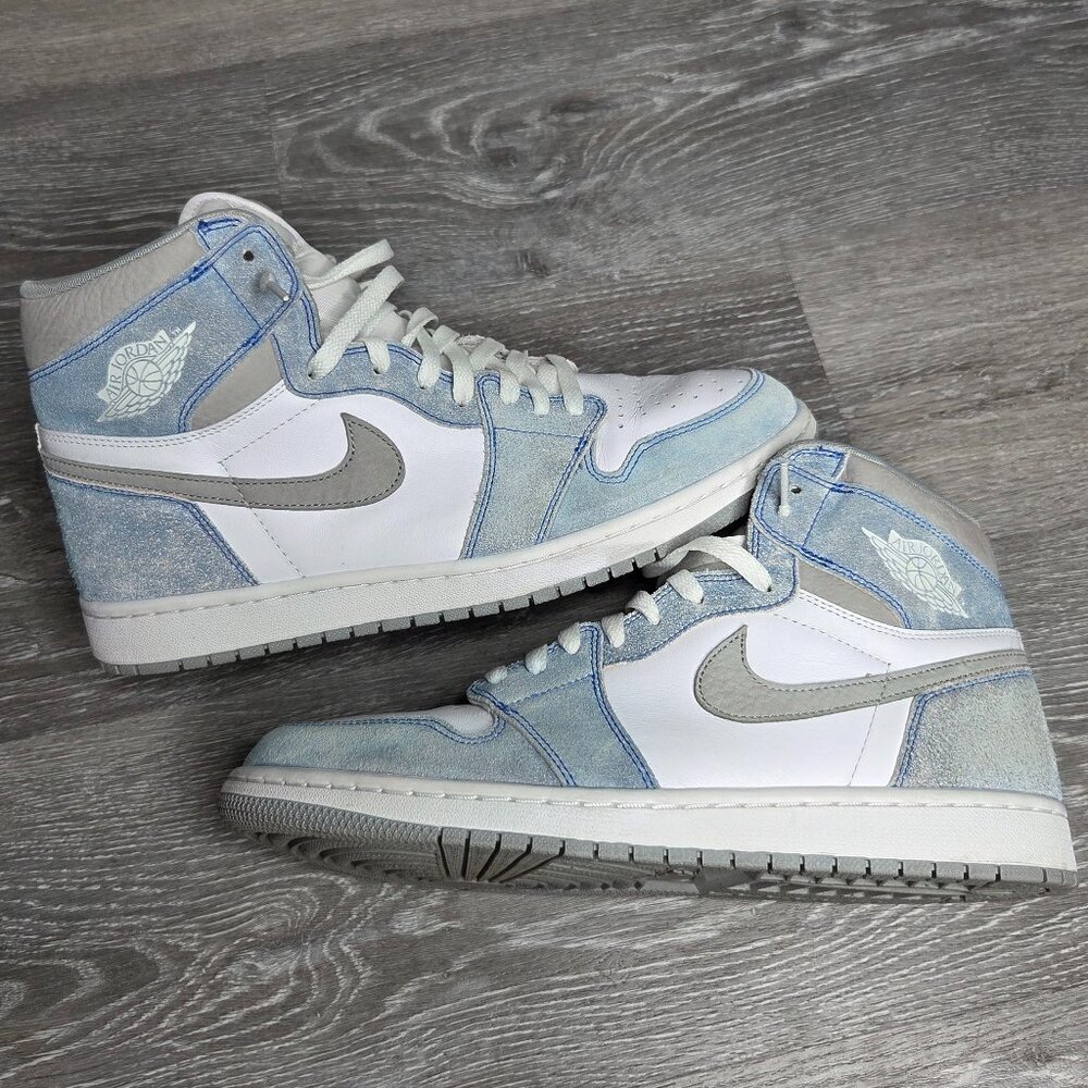 Men's - Jordan 1 Retro High Hyper Royal Smoke Grey Blue Nike Sneakers - Size 12